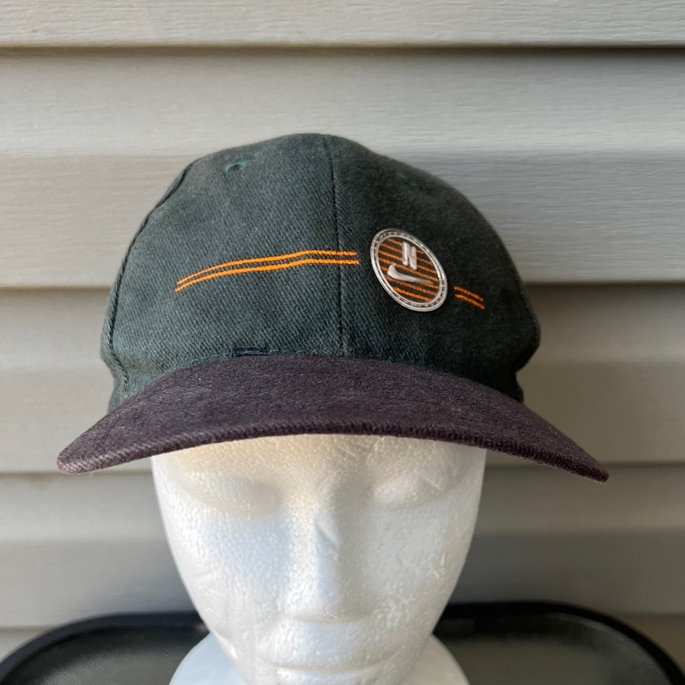 RARE- Vintage 90,s Nike Hat Green-Black Adjustable Strap